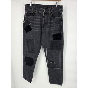 Polo‎ Ralph Lauren Patchwork Black Jeans Hippie Cottage Boho Womens Size 27